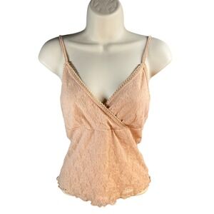Vintage Y2k‎ Babydoll Tank Top Womens Small Lace Coquette Romantic Fairy